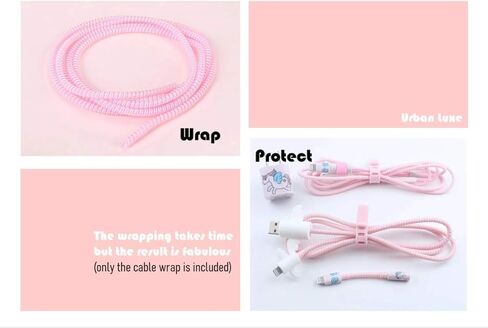 43inch Cable Charger Spiral Protector/Wire Repair/Pet Cord Protector/Headphone Saver, Cable Wrap for Phone Mac Charging Cable, USB Cable, Earphone (White) in Saudi Arabia