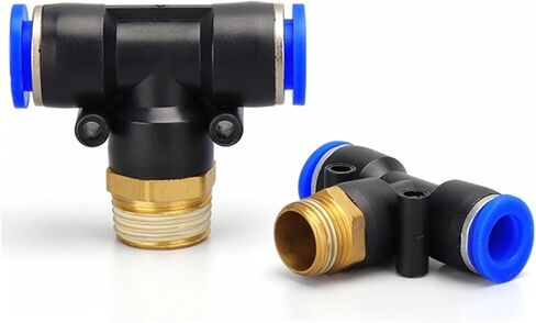 Air Connector Fitting T Shape 6mm 8mm 10mm 12mm 4mm Hose Pipe to 1/8" 1/4" M5 3/8" 1/2" BSPT Male Thread Pneumatic Coupler GOLD(12mm OD Hose,3/8 inch) in Saudi Arabia