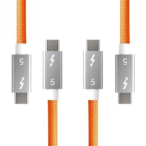 2 حزمة كابل USB قصير لكابل Thunderbolt 5 قصير 1FT (0.3M)، شحن 240 واط، نقل بيانات 80 جيجابت في الثانية، شاشات 8K/4K، متوافق مع Thunderbolt 4، SSD، MacBook M4 Pro/Max، iPhone 17/16، Dock والمزيد in Kuwait