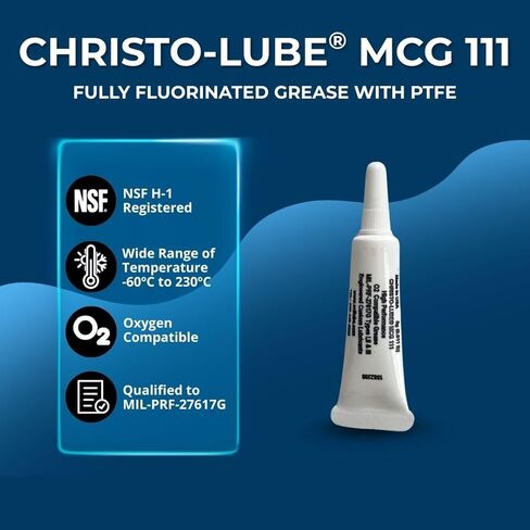 MCG 111 Oxygen-Compatible Grease - 5g Tube - Fluorinated Grease PFPE/PTFE, −60 °C to 230 °C, Oxygen-Safe Lubricant for Scuba Regulators, Dive Equipment, Valves, O-Rings. in Saudi Arabia