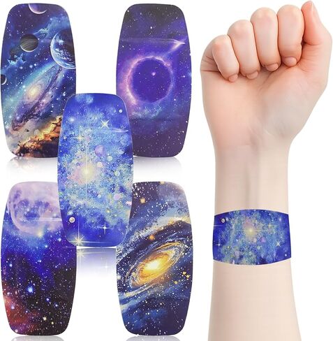 50 Pcs Starry Sky Large Bandaids Waterproof 2 X 4，Waterproof PE Big Bandaids for Adults and Children, First Aids Large Bandage for All Skin Types, Flexible Adhesive Band Aids in Kuwait