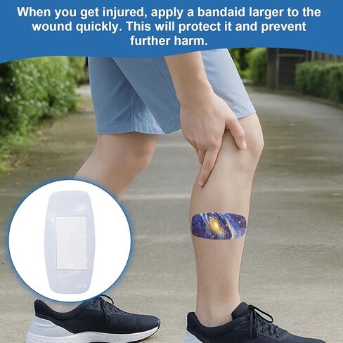 50 Pcs Starry Sky Large Bandaids Waterproof 2 X 4，Waterproof PE Big Bandaids for Adults and Children, First Aids Large Bandage for All Skin Types, Flexible Adhesive Band Aids in Kuwait
