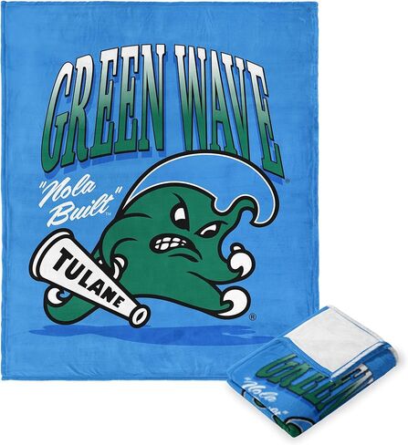NORTHWEST NCAA Tulane Green Wave، Green Wave، بطانية رمي حريرية الملمس، 50 × 60 بوصة in Saudi Arabia