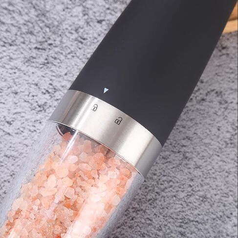 Electric Salt and Pepper Grinder Set – Gravity Activated Automatic Grinding, Flip to Start, 16 Batterys included Adjustable Coarseness, Refillable Pepper Mill with Stand Battery Operated, 2-Piece Set in Saudi Arabia