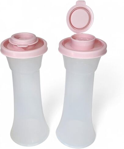 Tupperware Large Hourglass Salt and Pepepr Shaker Set Powder Pink in Saudi Arabia