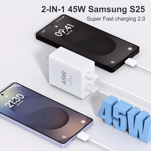 I-Phone 16 Charger Fast Charging ، 45W Dual Port USB C Block Charger ، 2Pack 45W USB C I-Profe 16 Pro Max Charger مع كابل سلك شحن سريع طوله 10 أقدام لـ I-Phone 16/16 Pro/16 Pro Max/16 Plus ، 15/15 المحترف in Saudi Arabia