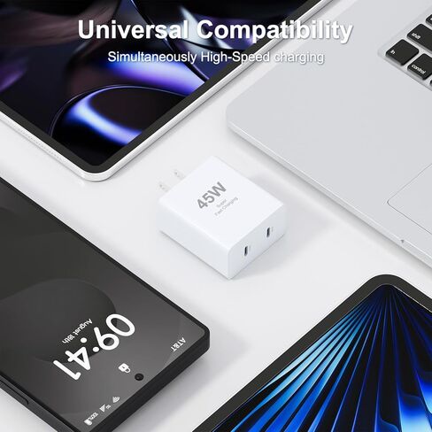 I-Phone 16 Charger Fast Charging ، 45W Dual Port USB C Block Charger ، 2Pack 45W USB C I-Profe 16 Pro Max Charger مع كابل سلك شحن سريع طوله 10 أقدام لـ I-Phone 16/16 Pro/16 Pro Max/16 Plus ، 15/15 المحترف in Saudi Arabia