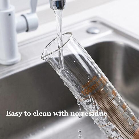 Glass Graduated Cylinder, Class A 100 ml Lab Measuring Cylinders, Borosilicate Glass Graduate for Laboratory Chemistry Science, 2 PCS in Saudi Arabia