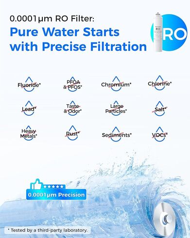 فلتر Waterdrop RT-450RO، بديل لنظام التناضح العكسي Waterdrop T3-C & T3-M & T4-A، حزمة من فلتر RO واحد، عمر 24 شهرًا in Kuwait