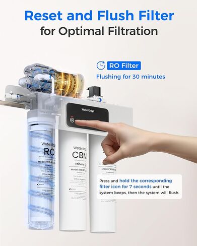 فلتر Waterdrop RT-450RO، بديل لنظام التناضح العكسي Waterdrop T3-C & T3-M & T4-A، حزمة من فلتر RO واحد، عمر 24 شهرًا in Kuwait