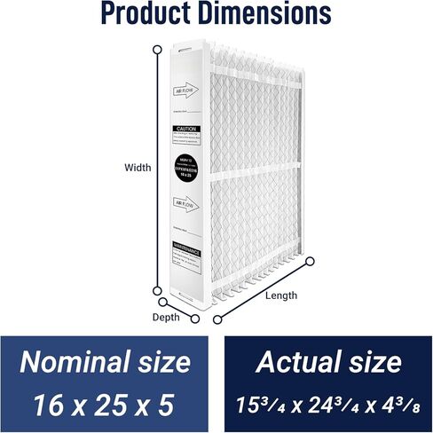 Carrier/Bryant EXPXXFIL0316 & EXPXXFIL0016 (2-Pack) - 16" x 25" x 5" EZ Flex Air Filter, MERV 13 in Saudi Arabia