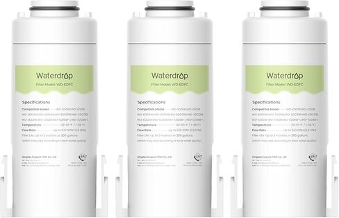 Waterdrop EDFC Water Filter Replacement for Waterdrop EDC01/ED01/ED02/ED04 Rechargeable Electric Pitcher, Reduce 98% of Chloramine, 3 Months or 200 Gallons, NSF/ANSI 42&372, 3 Pack in Saudi Arabia