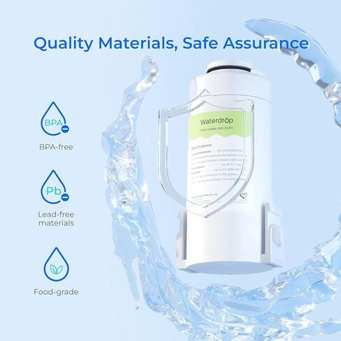 Waterdrop EDFC Water Filter Replacement for Waterdrop EDC01/ED01/ED02/ED04 Rechargeable Electric Pitcher, Reduce 98% of Chloramine, 3 Months or 200 Gallons, NSF/ANSI 42&372, 3 Pack in Saudi Arabia