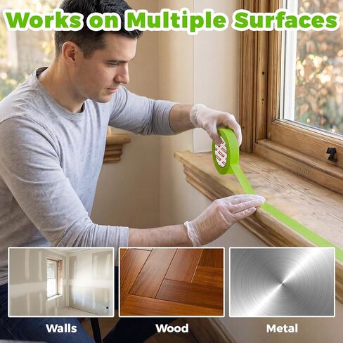 SWRT Green Painters Tape, 1 Inch x 55 Yards, 3 Rolls (165 Yards Total), Automotive Masking Tape for Car Painting, Heat Resistant, Clean Removal, No Residue, Multi-Surface Painter’s Tape in Saudi Arabia