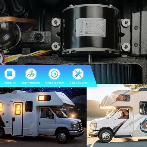 محرك مروحة تيار متردد RV متوافق مع Genteq F48AF70A61 ومكثف الهواء واسع النطاق 3315332.005، محرك مروحة مكثف متوافق مع Dometic Brisk Air II Penguin B57915 B59516 B59146 B59186 B59196 B59530 in Kuwait