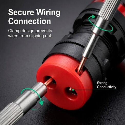 QWORK Multi-Voltage LED Indicator Light Set of 10, 12V/24V/110V, 22mm Mounting, High Brightness, 5 Colors, 20,000 Hours Lifespan, Screw-Clamp Connection in Saudi Arabia