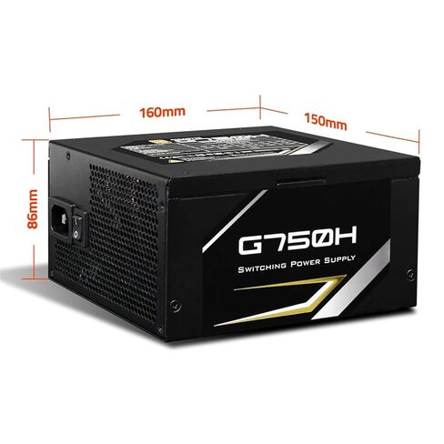 G750H 750 واط لعامل الشكل ATX 12V Active PFC 47-63 هرتز 80PLUS Gold Switching Power Supply in Kuwait