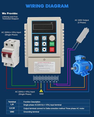 FAHKNS محرك التردد المتغير AC 220V/0.75kw 1HP 5A VFD العاكس مرحلة واحدة إلى 3 محول تردد المرحلة للتحكم في سرعة محرك المغزل in Saudi Arabia