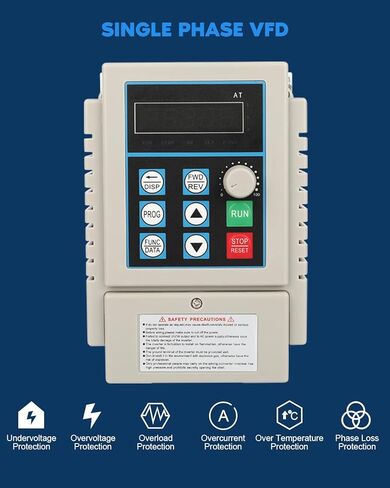 FAHKNS محرك التردد المتغير AC 220V/0.75kw 1HP 5A VFD العاكس مرحلة واحدة إلى 3 محول تردد المرحلة للتحكم في سرعة محرك المغزل in Saudi Arabia