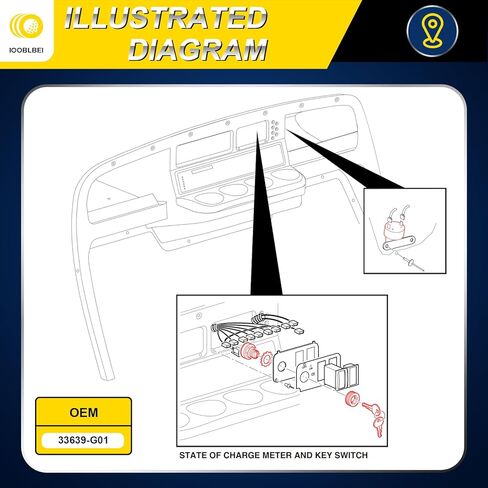 مفتاح إشعال عربة الجولف مع مفتاحين قياسيين، يناسب موديلات 1981-UP EZGO TXT، Medalist، Workhorse، ST، Shuttle وMarathon، مفتاح EZGO يستبدل OEM # 33639G01 in Kuwait