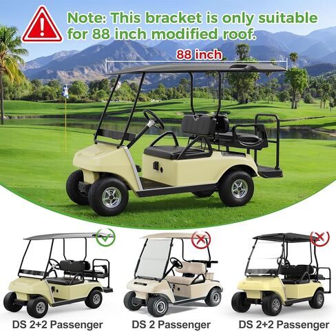 10L0L Heavy Duty Golf Cart Rear Strut Support Brackets for Club Car DS Long Roof (Fits 88 Inch Long Top Models Only), Durable Rear Strut Brace & Long-Lasting Performance in Kuwait