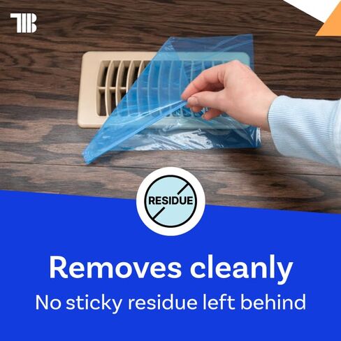 TapeManBlue Vent Cover Film, 8 inch x 200 feet, Perforated for Easy Use, Made in USA, Blue Self Adhesive Protective Film for HVAC Vents and Floor Registers with Clean Removal in Saudi Arabia
