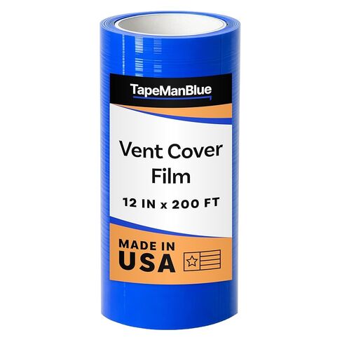 TapeManBlue Vent Cover Film, 8 inch x 200 feet, Perforated for Easy Use, Made in USA, Blue Self Adhesive Protective Film for HVAC Vents and Floor Registers with Clean Removal in Saudi Arabia
