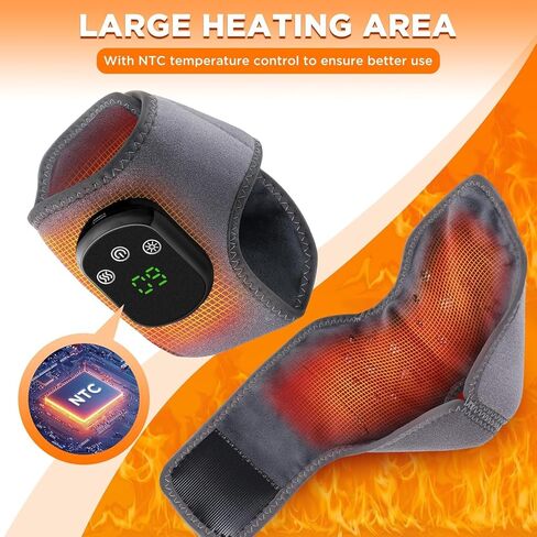Cordless Ankle Massager with Heat, Rechargeable Ankle Heating Pad Wrap for Pain Relief, Portable Heated Foot Massager for Neuropathy Plantar Fasciitis, 5 Heat Levels 3 Vibration Modes Auto Shut Off in Saudi Arabia