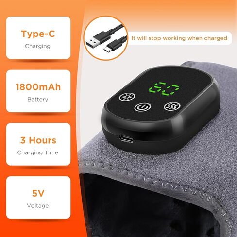 Cordless Ankle Massager with Heat, Rechargeable Ankle Heating Pad Wrap for Pain Relief, Portable Heated Foot Massager for Neuropathy Plantar Fasciitis, 5 Heat Levels 3 Vibration Modes Auto Shut Off in Saudi Arabia
