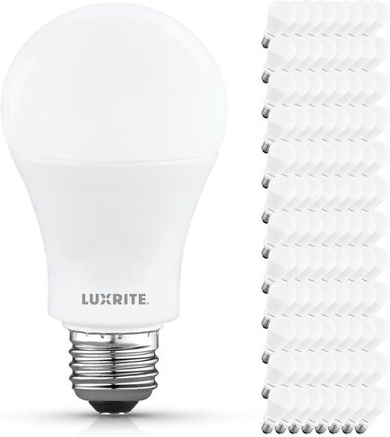 لمبة إضاءة LED LUXRITE A19 مكافئة 100 وات، 3500 كلفن أبيض طبيعي، 1500 لومن، غير قابلة للتعتيم، مصابيح LED قياسية، 12.5 وات، قاعدة E26، تصنيف تركيبات مغلق، تصنيف رطب، مدرج في قائمة ETL (8 عبوات) in Saudi Arabia