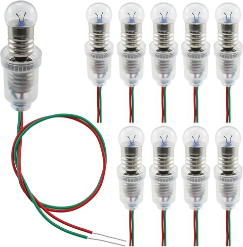 10 Pcs E10 3.8V 0.3A Mini Light Bulbs and 10 Pcs E10 Light Socket with Cable Wire for Student Experiment Lighting DIY Accessories in Saudi Arabia
