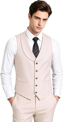 Mens Vest Pants Suits Set 2 Pieces Slim Fit Groomsmen Suit for Men Formal in Saudi Arabia