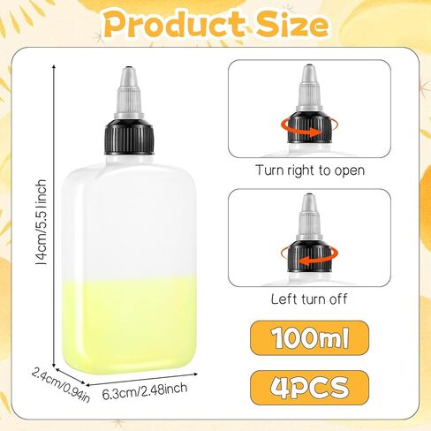 4 PCS Oil Dispenser Bottle for Camping & Cooking, 4oz Squeeze Condiment Bottle High Density Polyethylene Containers with Leak-proof Screw Cap for Camping Plastic Soy Sauce Dispenser in Saudi Arabia