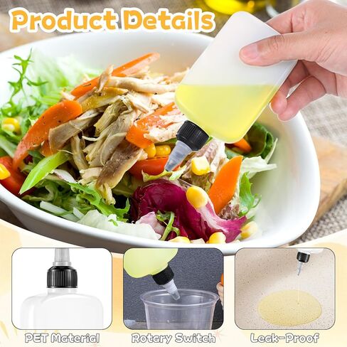 4 PCS Oil Dispenser Bottle for Camping & Cooking, 4oz Squeeze Condiment Bottle High Density Polyethylene Containers with Leak-proof Screw Cap for Camping Plastic Soy Sauce Dispenser in Saudi Arabia
