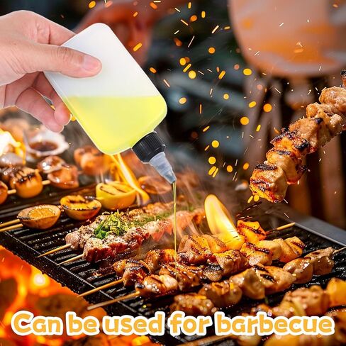 4 PCS Oil Dispenser Bottle for Camping & Cooking, 4oz Squeeze Condiment Bottle High Density Polyethylene Containers with Leak-proof Screw Cap for Camping Plastic Soy Sauce Dispenser in Saudi Arabia