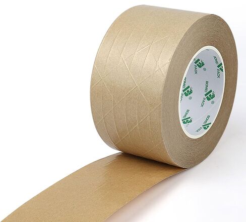 BOMEI PACK Wide Brown Reinforced Kraft Paper Packing Tape 3inch, Self Adhesive Paper Gummed Packing Tape, for Heavy Duty Packaging, Shipping, Moving and Storage, 72mmX 55yds in Saudi Arabia