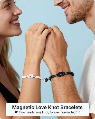 UNGENT THEM Magnetic Knot Couples Bracelets Anniversary Birthday Valentines Christmas Gifts for Boyfriend Girlfriend Women Men in Saudi Arabia