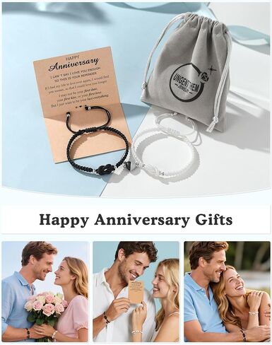 UNGENT THEM Magnetic Knot Couples Bracelets Anniversary Birthday Valentines Christmas Gifts for Boyfriend Girlfriend Women Men in Saudi Arabia