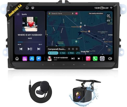 Eonon Android 14 Car Stereo for Volkswagen Golf Passat SEAT Skoda, 9'' CarPlay Android Auto Touchscreen Headunit with DSP, Bluetooth,SWC, 3+32G - VWX7 in Saudi Arabia