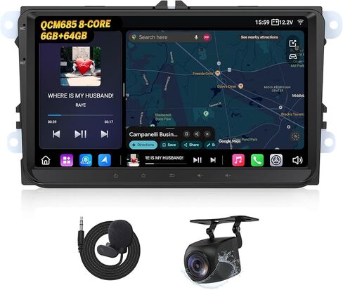 eonon Android 14 Car Stereo for Volkswagen Golf Passat Seat Skoda ، 9 '' 'Carplay Android Auto Touchnit Headit مع DSP ، Bluetooth ، SWC ، 3+32G - VWX7 in Kuwait