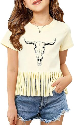 Girls Cowgirl Shirt Cowgirls Country T Shirt Girls Rodeo Western Outfit Kids Cowgirl Short Sleeve Tops in Saudi Arabia
