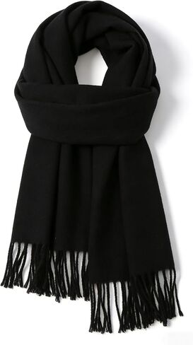Winter Warm Cashmere Scarf for Women Men Tassels Shawl Wraps Soft Lightweight Solid Color Scarf in Saudi Arabia