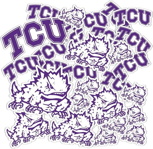 Desert Cactus Texas Christian University Sticker Horned Frogs TCU Vinyl Decals Laptop Water Bottle Car Scrapbook Sheet T1 (Type 1-1) in Saudi Arabia