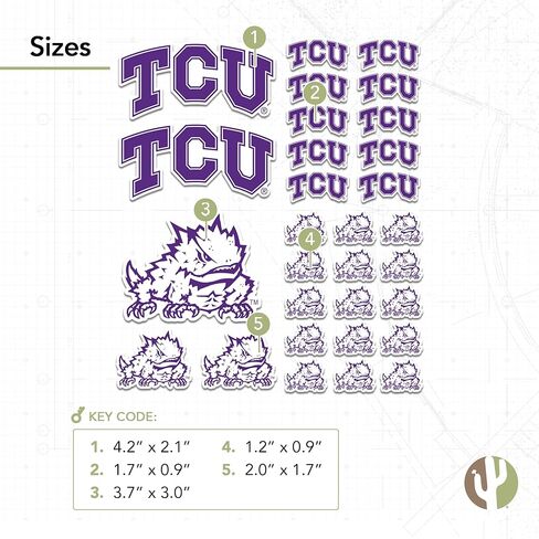 Desert Cactus Texas Christian University Sticker Horned Frogs TCU Vinyl Decals Laptop Water Bottle Car Scrapbook Sheet T1 (Type 1-1) in Saudi Arabia