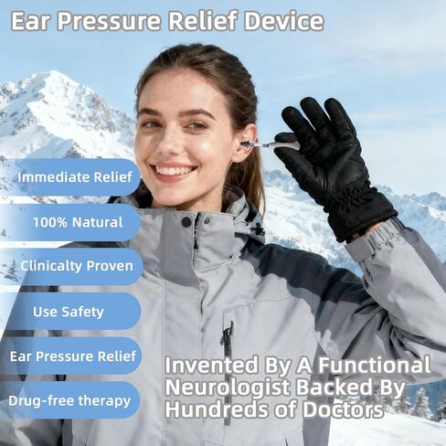 Ear Pressure Relief Suction Device,Migraine and Headache Relief Products,Airplane Ear Tinnitus Relief Through Inner Ear Pressure Balance,Reduces Tension,Equipped with 3 Sizes of Earplugs (Gray) in Saudi Arabia