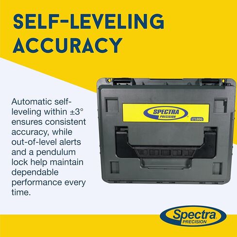 Spectra Precision LT180G Green Crossline & 4-Point Laser with Bracket, Target, Hard Case & Li-Ion Battery Charger — ±1/8″ Accuracy, Self-Leveling, Dual Mode in Kuwait