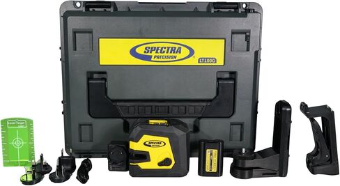 Spectra Precision LT180G Green Crossline & 4-Point Laser with Bracket, Target, Hard Case & Li-Ion Battery Charger — ±1/8″ Accuracy, Self-Leveling, Dual Mode in Kuwait