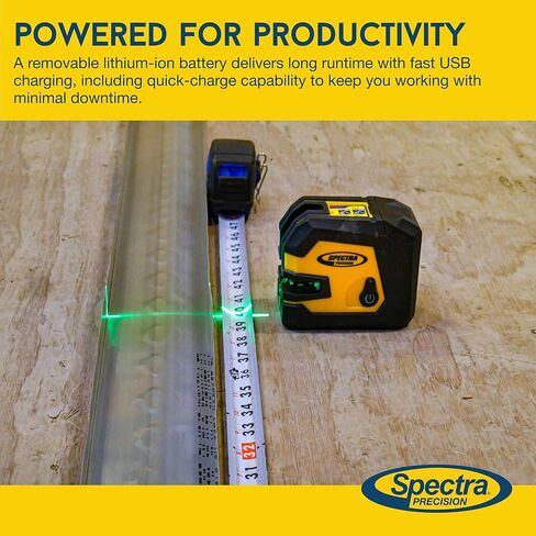 Spectra Precision LT180G Green Crossline & 4-Point Laser with Bracket, Target, Hard Case & Li-Ion Battery Charger — ±1/8″ Accuracy, Self-Leveling, Dual Mode in Kuwait