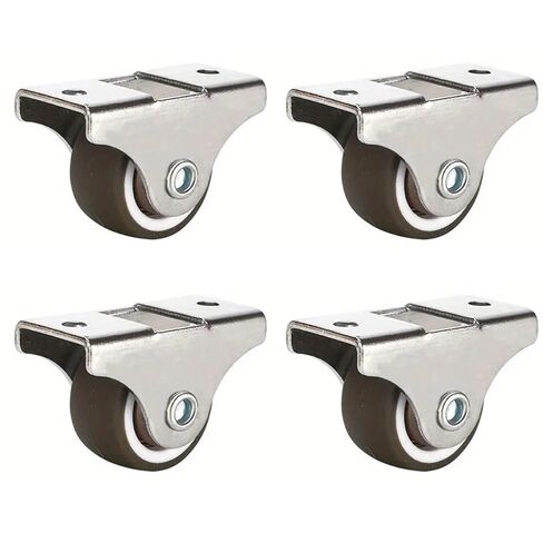 1/1.25/1.5/2 Inch Furniture Caster Wheels Low Profile Soft Rubber Mini Rigid Silent Rolling Castor 4Pcs(1.25 inch) in Saudi Arabia