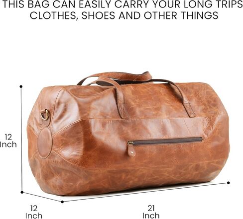 Handmade World Leather Duffle Gym Sports Bag For Men Women 'The GoalGear' Carry all Luggage Hold all Travel Overnighter Weekender Bag (With Strap) in Saudi Arabia
